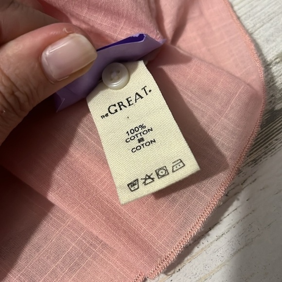 The GREAT. Pale Pink Ruffled Blouse Size 1 - Picture 8 of 12